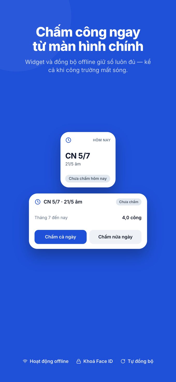 Widget và đồng bộ khi có mạng